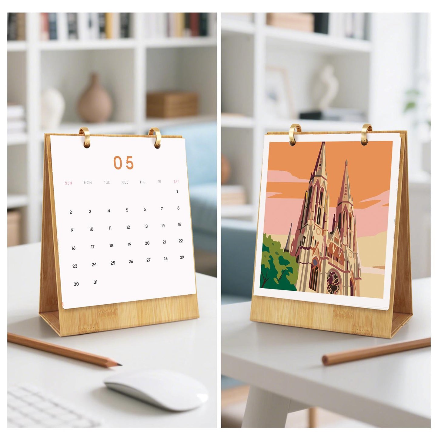 2027 Paint by Numbers Desk Calendar | Vintage Travel Edition