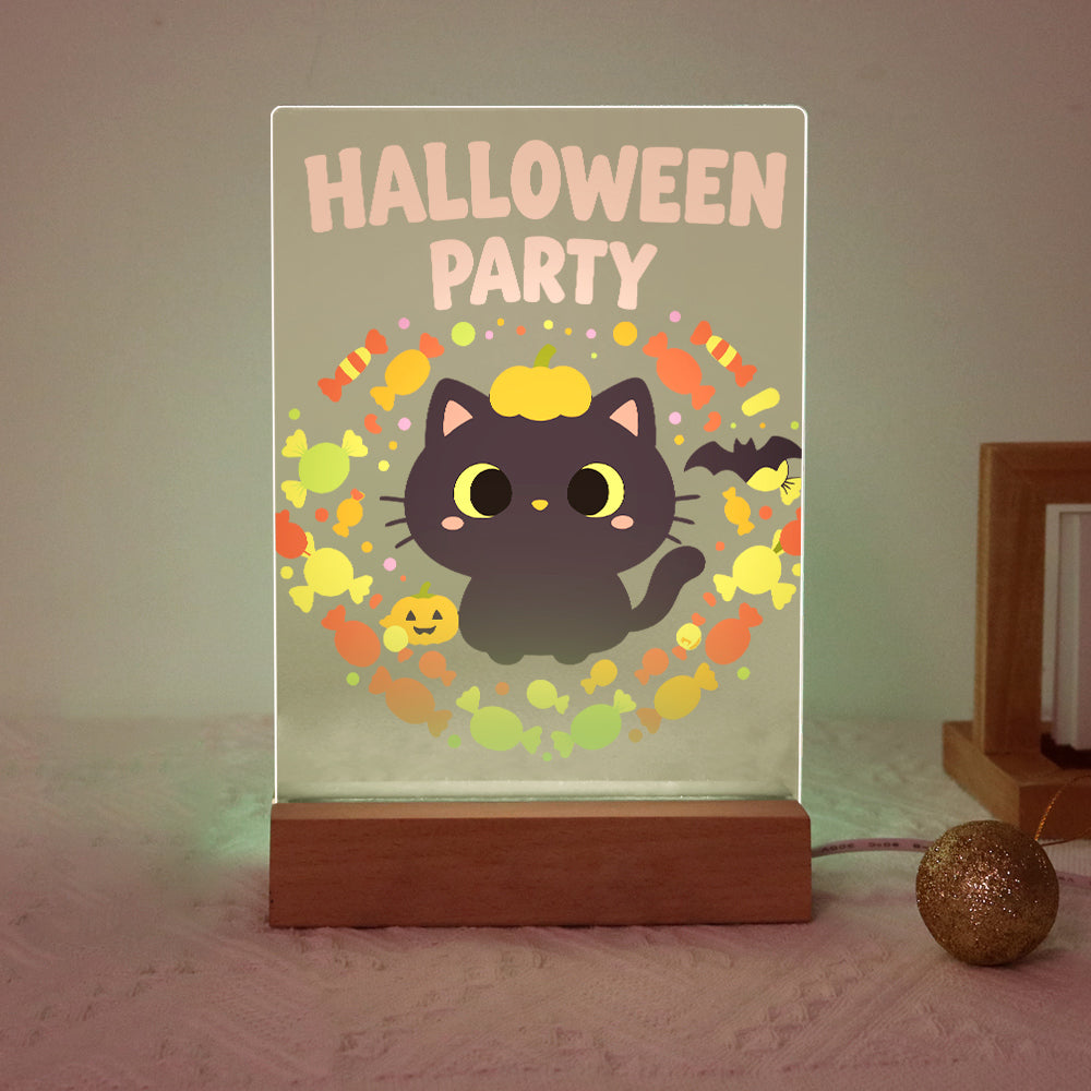Paint by Number Halloween Lamp - Pumpkin Paws