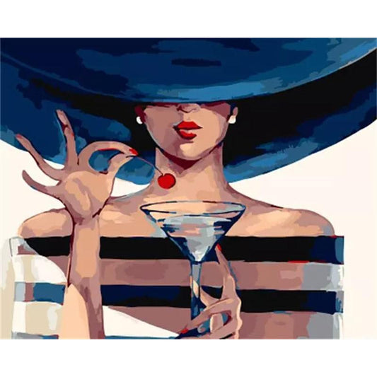 Paint by numbers - Woman with a Martini | Paint by Numbers