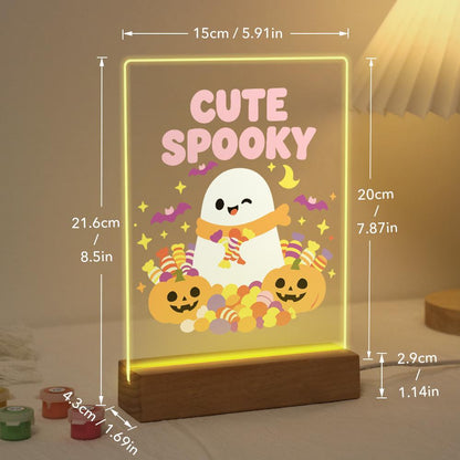 Paint by Number Halloween Lamp - Cute Ghost