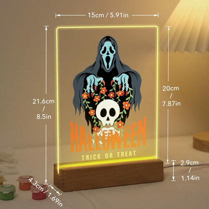 Paint by Number Halloween Lamp - Haunted Skull Halloween