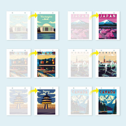 2027 Paint by Numbers Desk Calendar | World Trip Edition