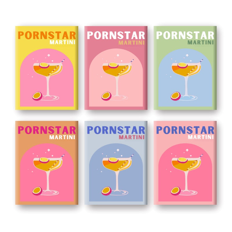 6 Mini Paintings   Passion Fruit Martini Cocktail Set