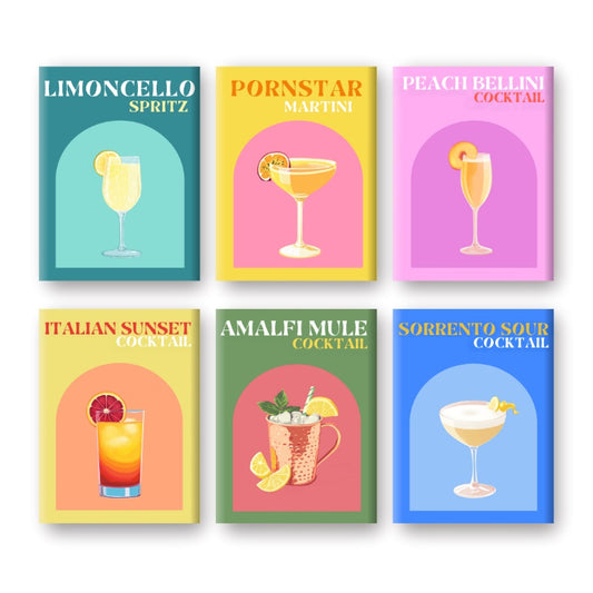 6 Mini Paintings - Italian Summer Cocktail Set-Paint by numbers