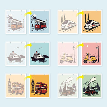 2027 Paint by Numbers Desk Calendar | Vintage Travel Edition