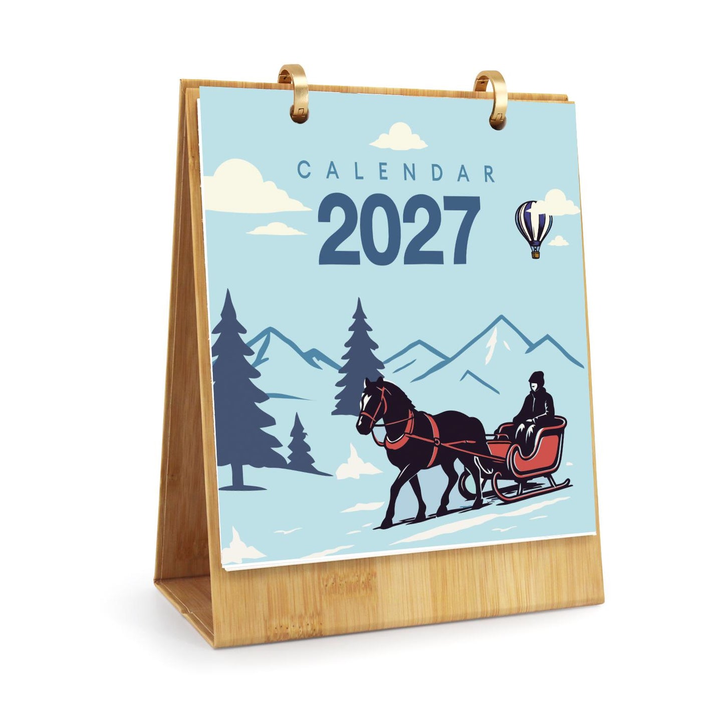 2027 Paint by Numbers Desk Calendar | Vintage Travel Edition