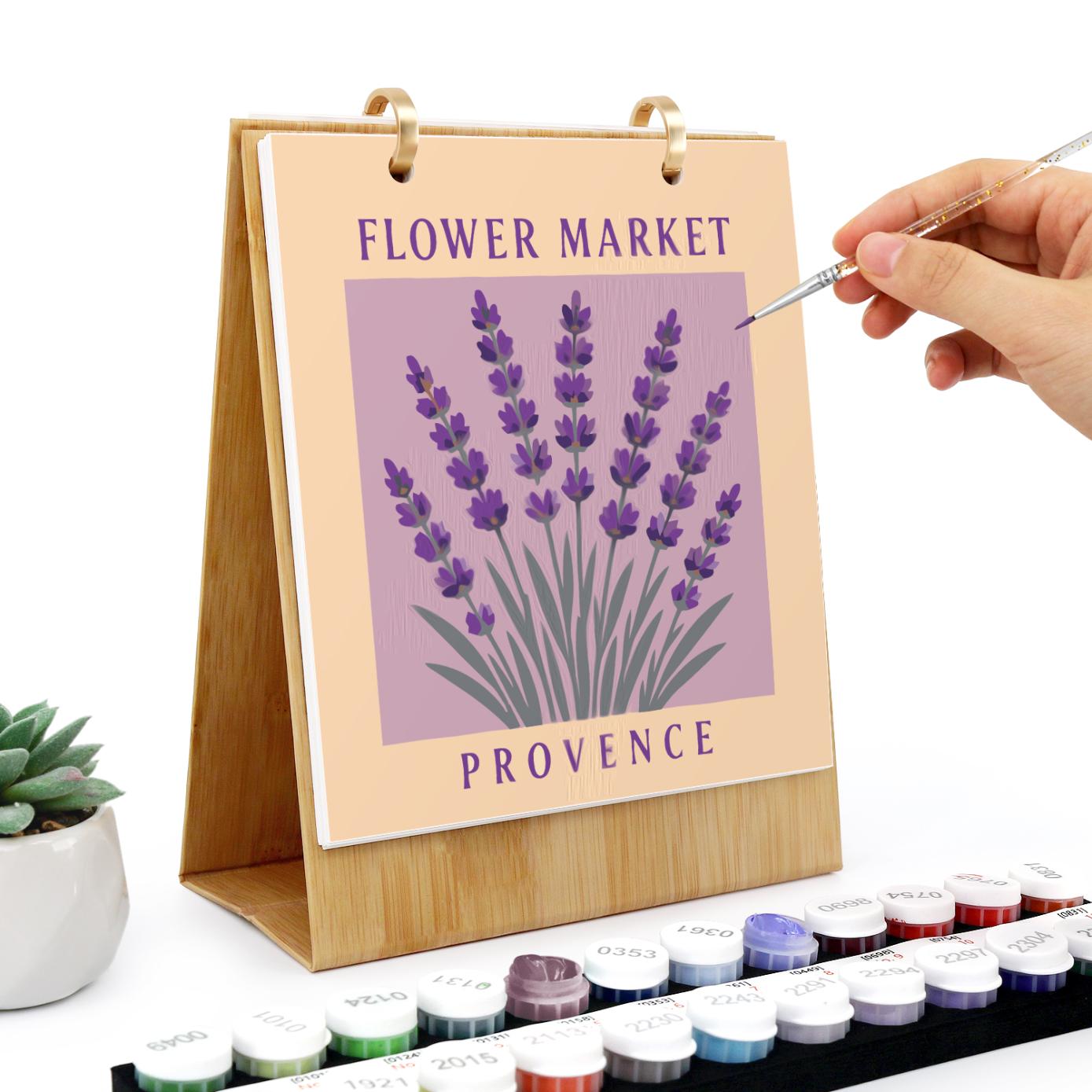 2027 Paint by Numbers Desk Calendar | Flower Market Edition