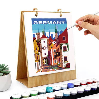 2027 Paint by Numbers Desk Calendar | World Trip Edition