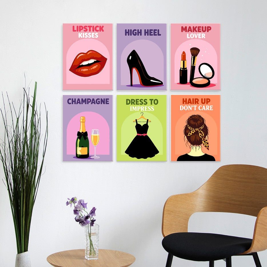 6 Wooden Board Mini Paintings – Glam Girl Essentials