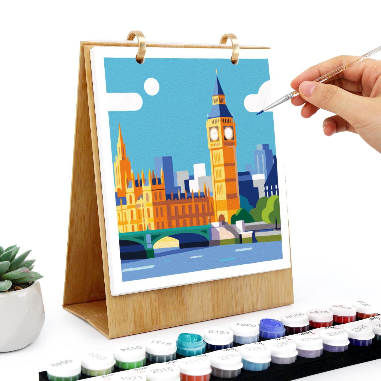 2027 Paint by Numbers Desk Calendar | Travel Edition