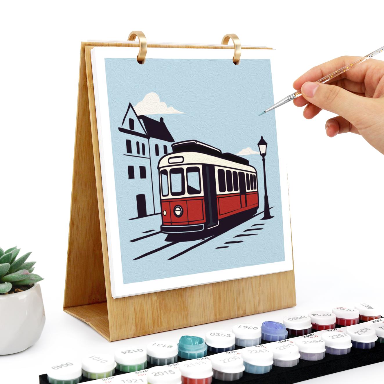 2027 Paint by Numbers Desk Calendar | Vintage Travel Edition
