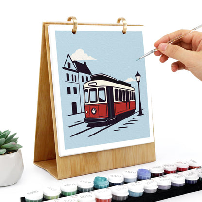 2027 Paint by Numbers Desk Calendar | Vintage Travel Edition