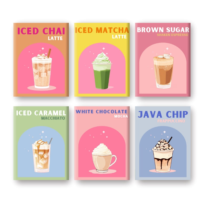 6 Mini Paintings - Colorful Coffee Deluxe Set-Paint by numbers