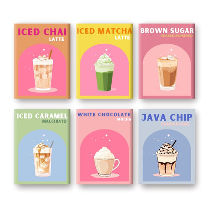 6 Mini Paintings - Colorful Coffee Deluxe Set-Paint by numbers