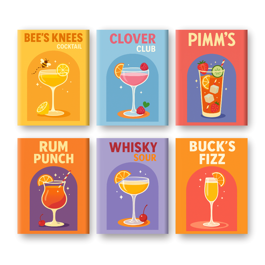 6 Mini Paintings - UK Cocktail Set-Paint by numbers