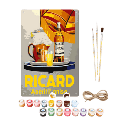 Metal Paint by Number Poster – Ricard Aperitif-Paint by numbers