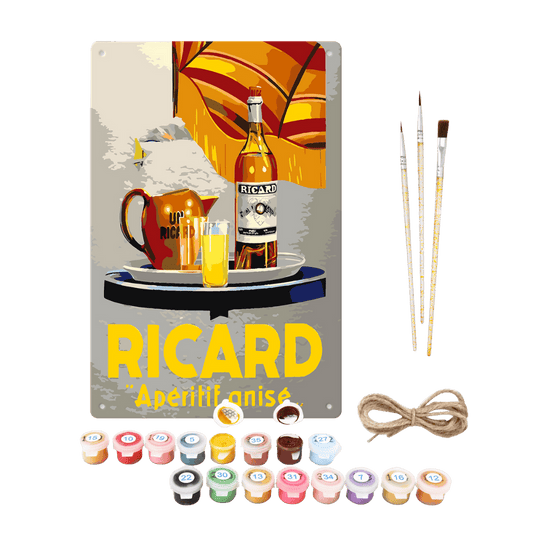 Metal Paint by Number Poster – Ricard Aperitif-Paint by numbers