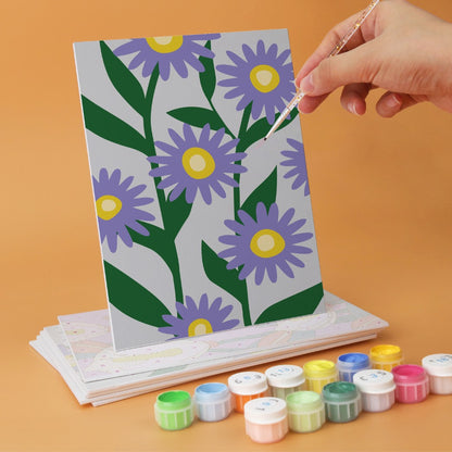 6 Wooden Board Mini Paintings – Bold Blooms