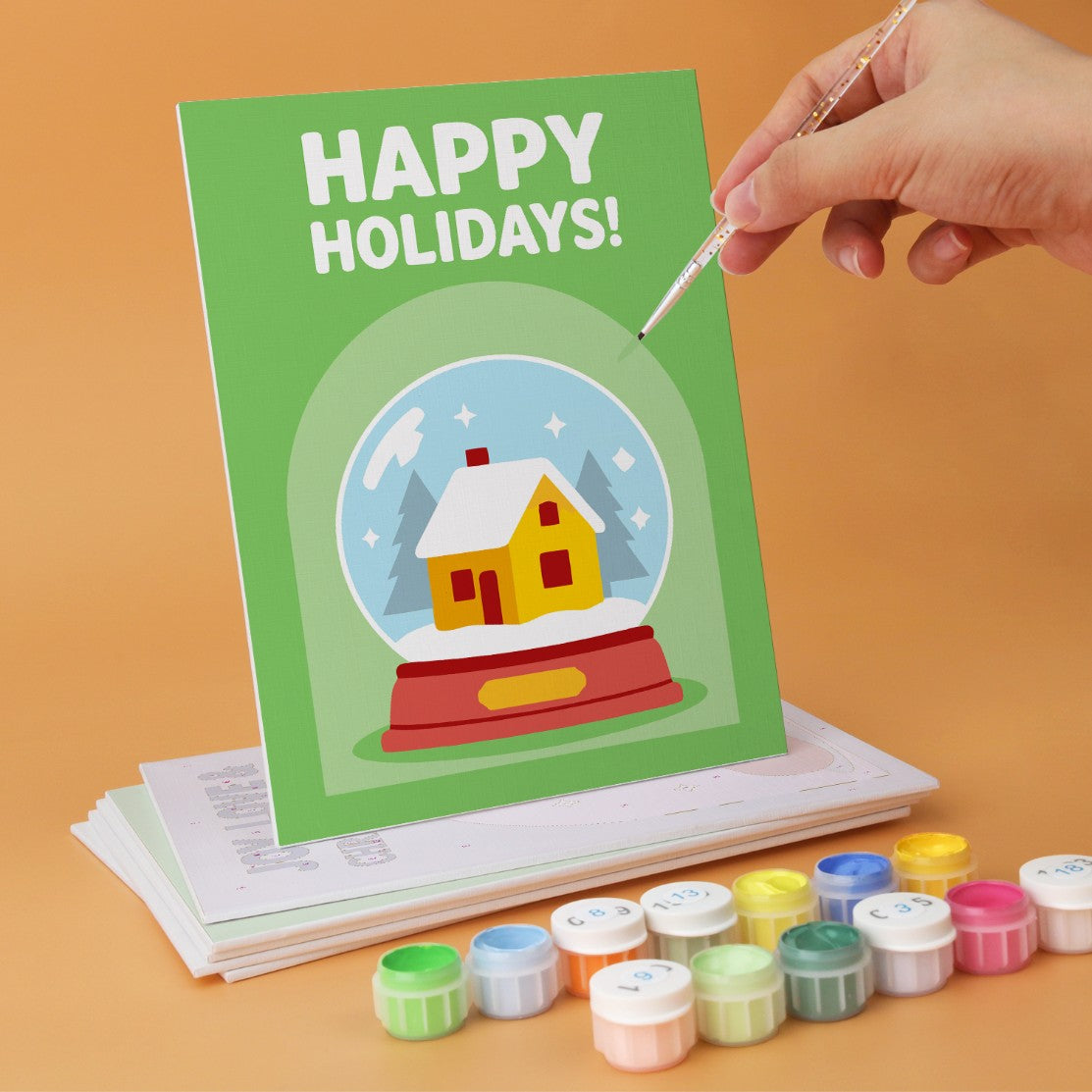 6 Wooden Board Mini Paintings – Holiday Wishes