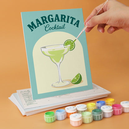 6 Wooden Board Mini Paintings – Colorful Cocktails