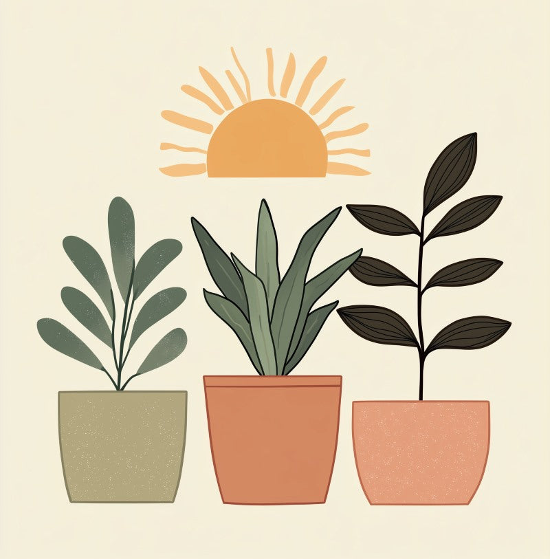 Mini Paint by Number with Frame - 3 Plants-Paint by numbers