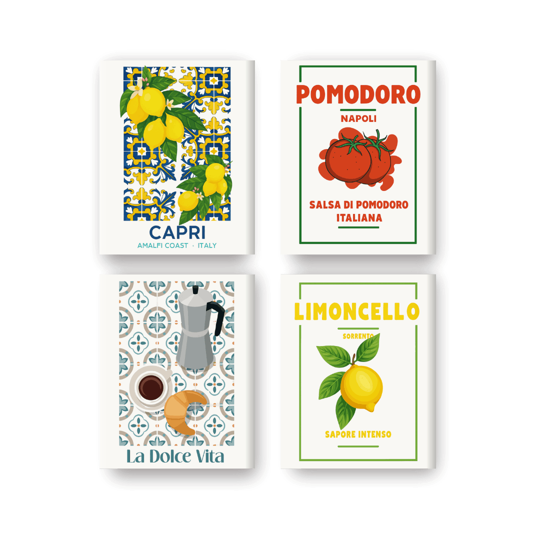 4 Mini Paintings - Italian Flavor Set- Paint by Numbers