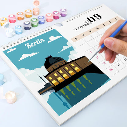 Paint by Numbers Calendar 2027 | Famous Landmarks Edition