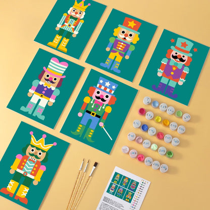 6 Wooden Board Mini Paintings – Nutcracker Parade Set
