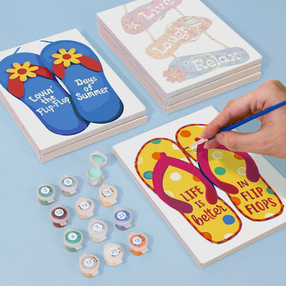 6 Mini Paintings - Flip-Flop Summer Set