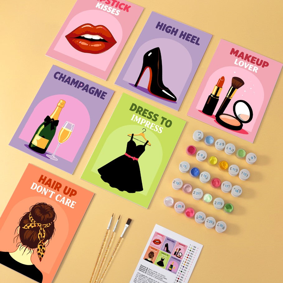 6 Wooden Board Mini Paintings – Glam Girl Essentials
