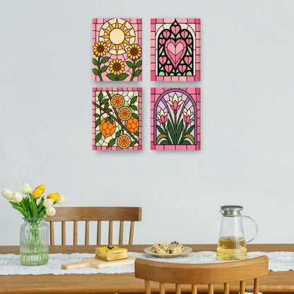 4 mini-tableaux - Kit « Bonne nuit le monde »