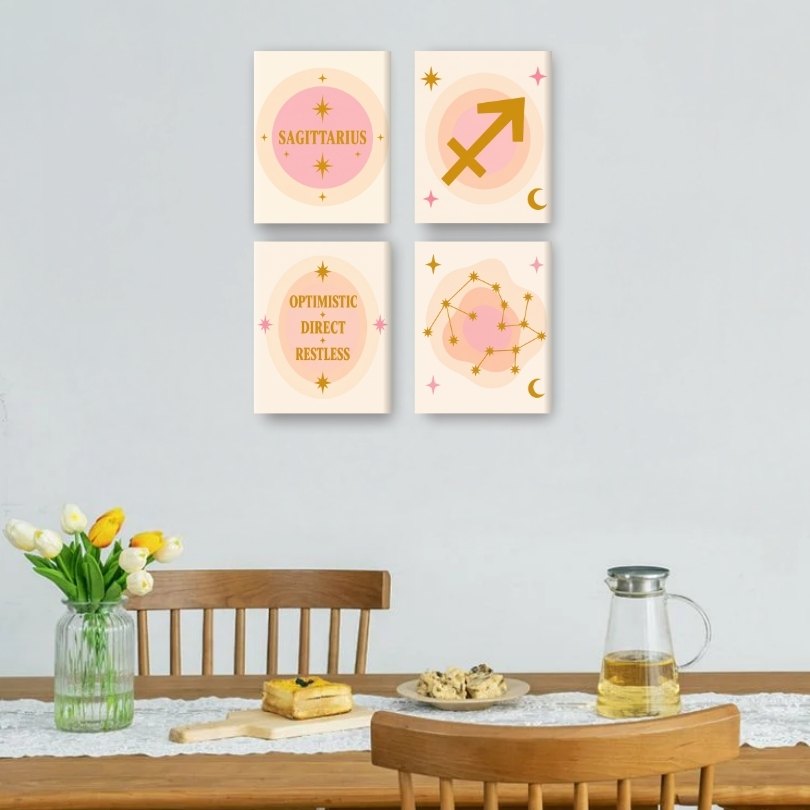 4 mini-tableaux - Kit « Bonne nuit le monde »
