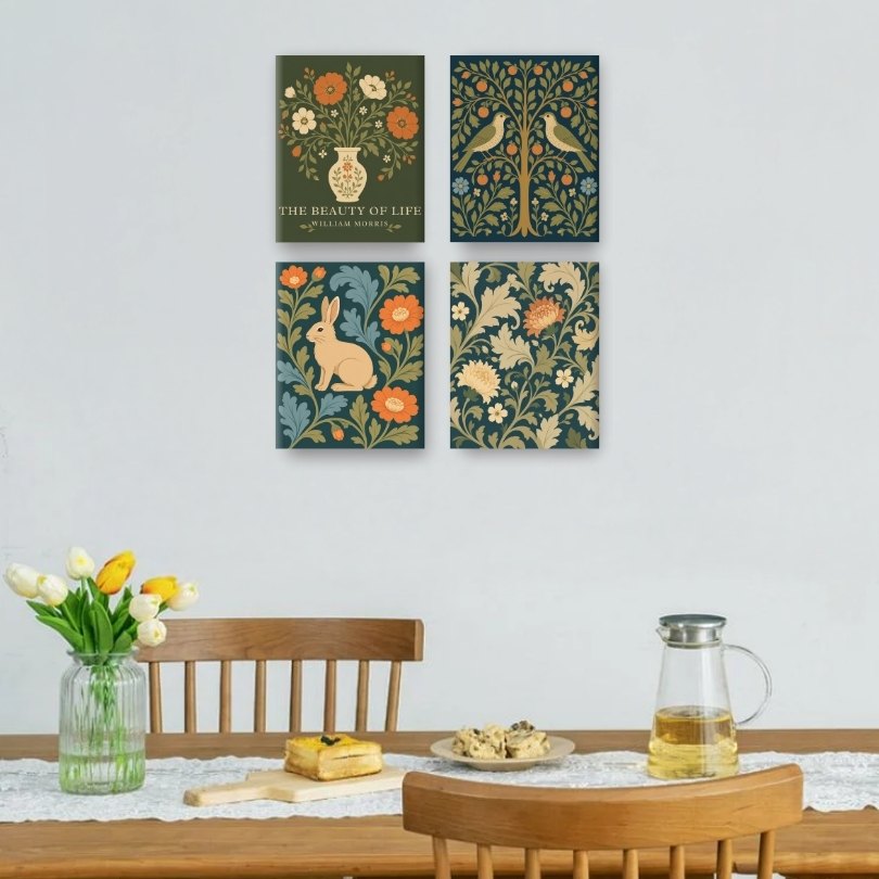 4 Mini Paintings - Garden Tapestry Set