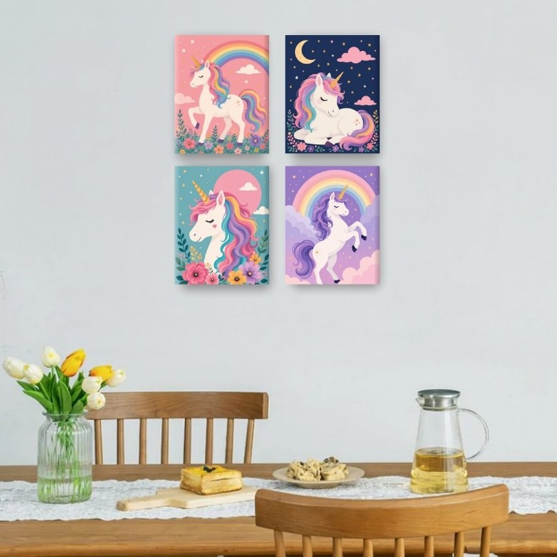 4 mini-tableaux - Kit « Bonne nuit le monde »