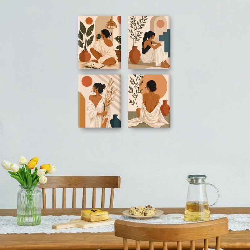 4 Mini Paintings -  Boho Moments Set