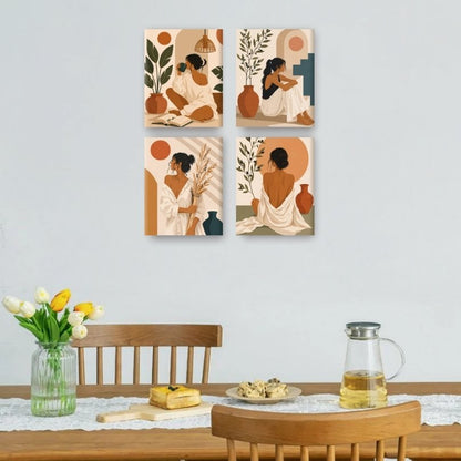 4 Mini Paintings -  Boho Moments Set