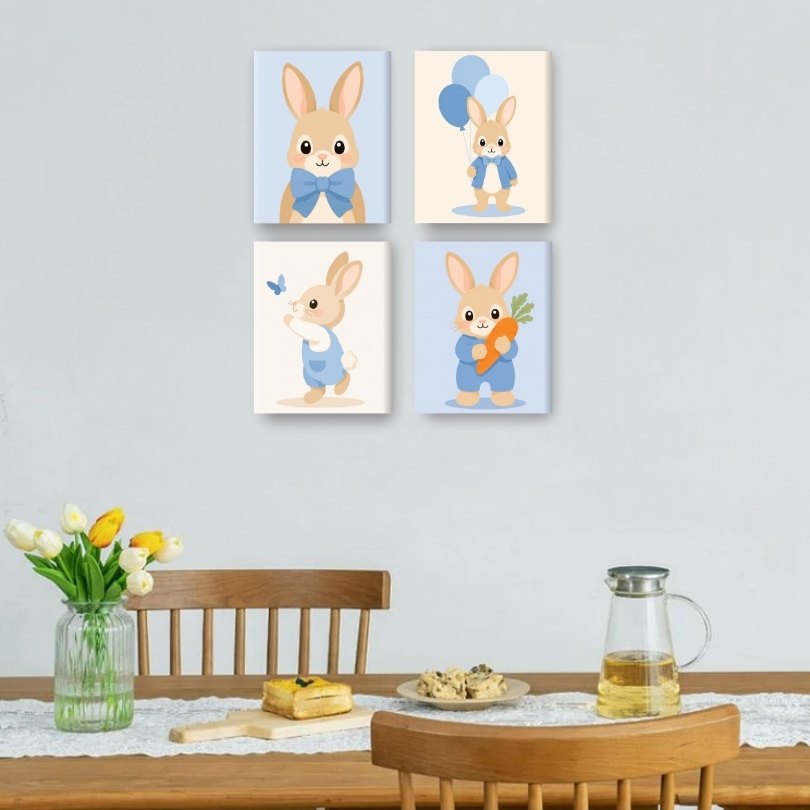 4 mini-tableaux - Kit « Bonne nuit le monde »