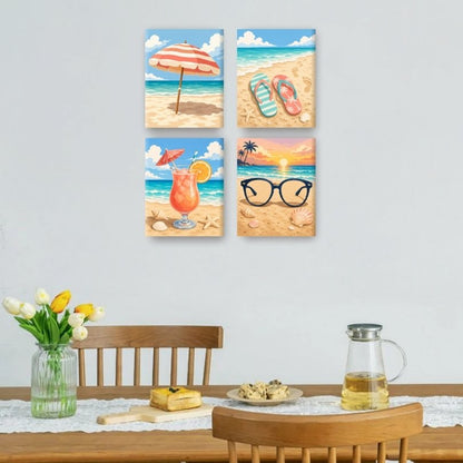 4 mini-tableaux - Kit « Bonne nuit le monde »