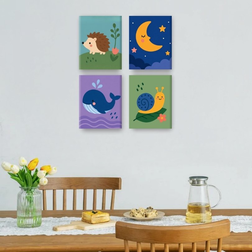 4 Mini Quadri - Goodnight World Set