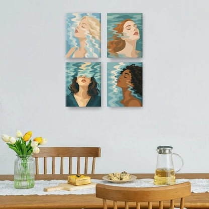 4 mini-tableaux - Kit « Bonne nuit le monde »