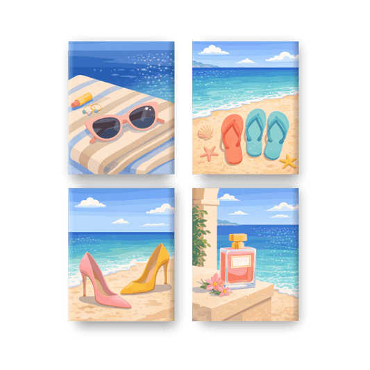 4 Mini Paintings - Summer Set- Paint by Numbers
