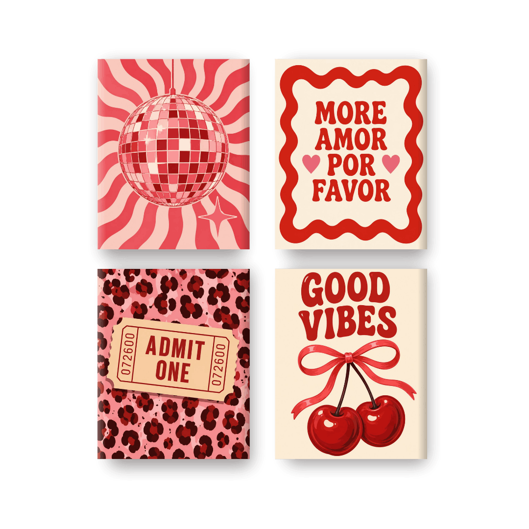 4 Mini Paintings - Cherry Bomb Set- Paint by Numbers
