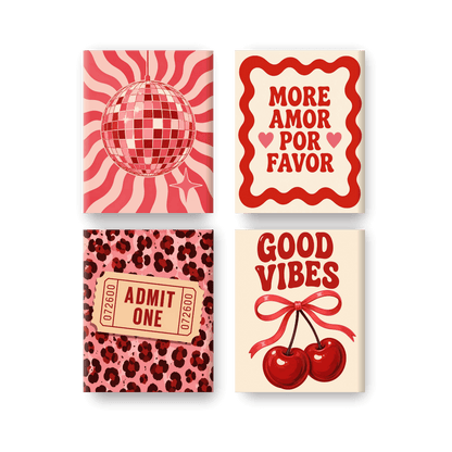 4 Mini Paintings - Cherry Bomb Set- Paint by Numbers