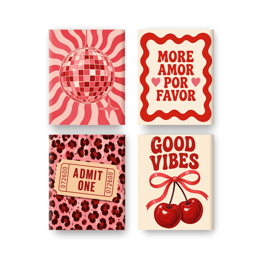 4 Mini Paintings - Cherry Bomb Set- Paint by Numbers