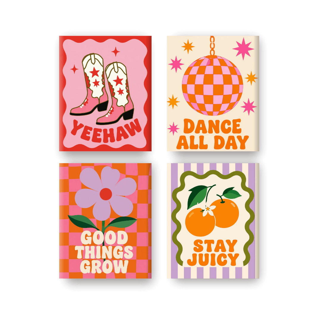 4 Mini Paintings - Groovy Set- Paint by Numbers