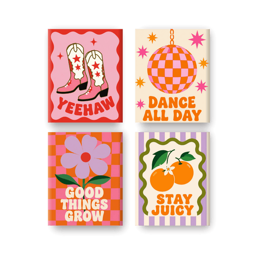 4 Mini Paintings - Groovy Set- Paint by Numbers