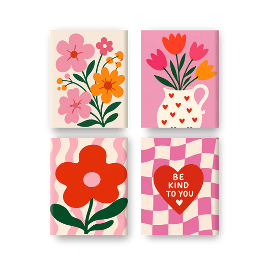 4 Mini Paintings - Love & Bloom Set- Paint by Numbers