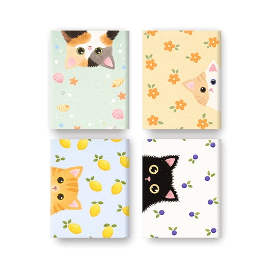4 Mini Paintings - Peekaboo Cats Set- Paint by Numbers