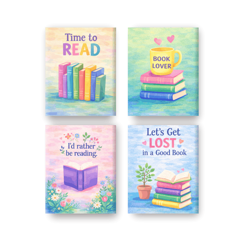 4 Mini Paintings - Colorful Books Set- Paint by Numbers