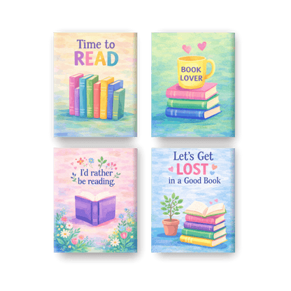 4 Mini Paintings - Colorful Books Set- Paint by Numbers